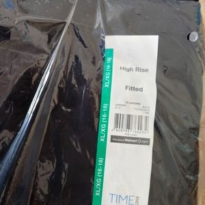 Time & Tru Black Pull-On Leggings ( 2 Pair ), Size XL, Black, New in Package